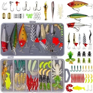 Fishing Lures Kit for Freshwater Bait Tackle Kit for Bass Trout Salmon Fishing - Picture 1 of 7