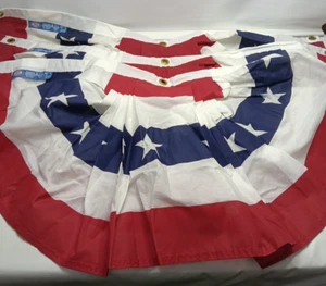 Amerikanische USA Flagge halb plissiert Fächer Wimpel ANNIN & CO Made in USA Neu mit Etikett Lot 3 - Bild 1 von 11