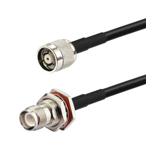 1 ~ 30 Fuß Koax KSR195 WiFi Antenne Verlängerungskabel RP-TNC Stecker auf RP TNC Buchse - Bild 1 von 5