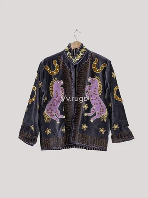 Suzani Embroidered Jacket Bohemian Tribal Ethnic Coat Handmade - Image 1 of 4
