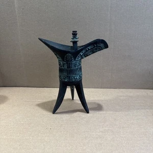 Antique Chinese Bronze Ritual Jue Wine Vessel Cup - Picture 1 of 7