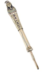 Egyptian Revival Mummy Pendant Telescopic Pencil Enamel Sarcophagus 800 Silver - Picture 1 of 8