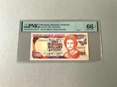 Bermuda 100 Dollars P-49 1997  PMG 66 EPQ - Image 1 of 4