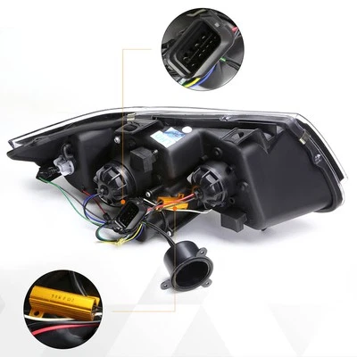 Fit For BMW E90 3-Series 2005-2008 LED 3D Crystal U-Halo Projector Headlight/Lam Foto 1 de 4