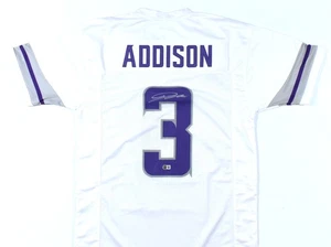Von Jordan Addison signiertes weißes Alternate Pro Style Trikot - Beckett W Hologramm - Bild 1 von 3