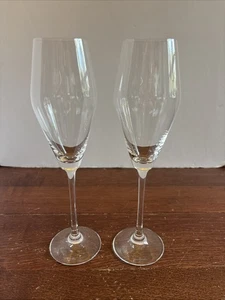 Set 2 Elegant Nachtmann ViNova Crystal Champagne Flute  9 7/8" tall x 2" flute - Picture 1 of 6