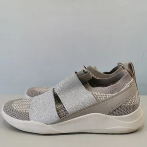 CLARKS Grey Silver Slip On Shoes Trainers Size 5 Casual Elasticated - Picture 1 of 7