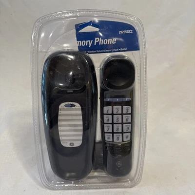Teléfono de escritorio de pared negro con cable GE 29255GC2 12 números de memoria botones iluminados grandes Foto 1 de 4