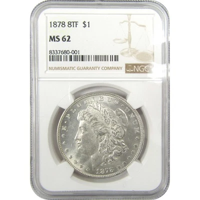 1878 8TF Morgan Dollar MS 62 NGC Silver Uncirculated SKU:I19938 - Image 1 of 4
