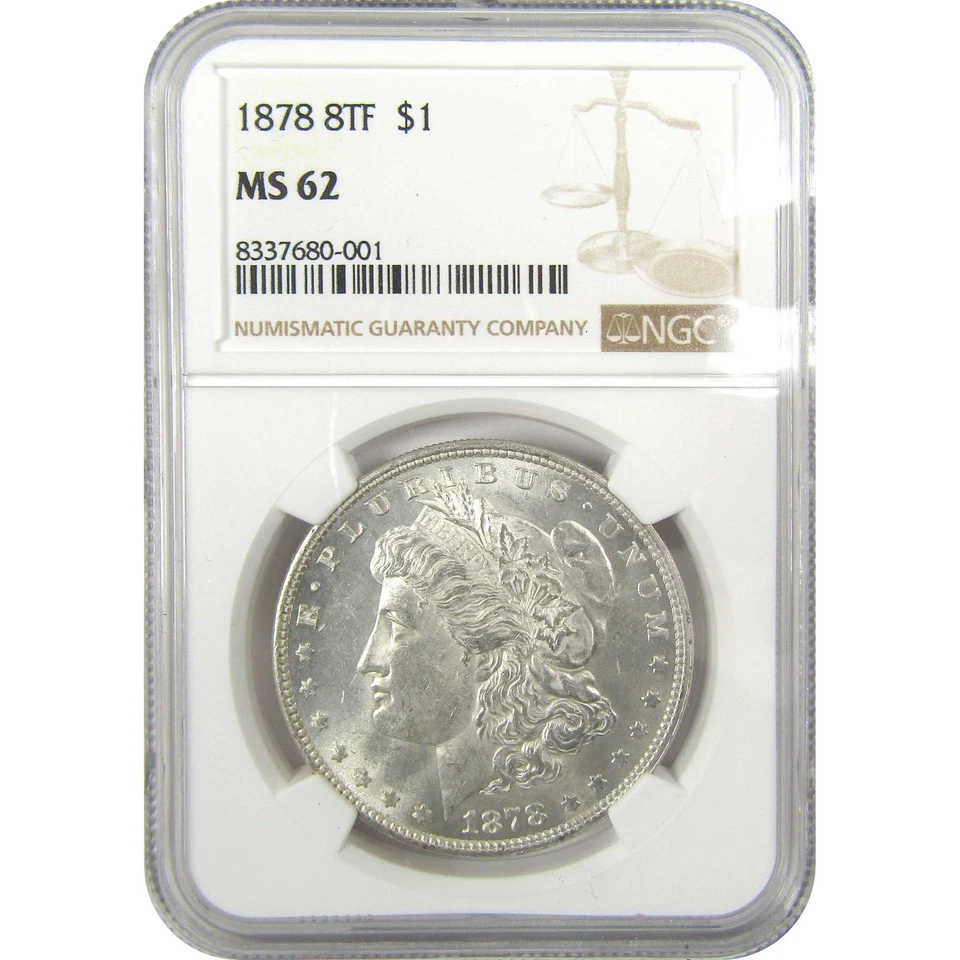1878 8TF Morgan Dollar MS 62 NGC Silver Uncirculated SKU:I19938 - Image 1 of 4