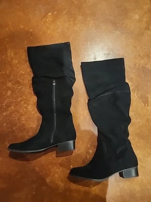 Botas altas de gamuza Apt 9 talla 8,5 negras Foto 1 de 4