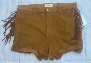 Damenshorts 32 Jessica Simpson braun Wildleder Fransen Westernstil neu mit Etikett defekt - Bild 1 von 4