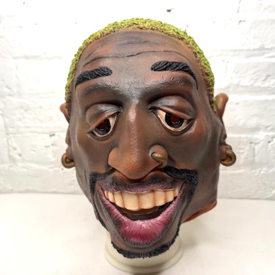 Máscara Dennis Rodman NBA Chicago Bulls Disfraz Halloween Años 90 Pelo Verde Foto 1 de 4