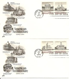 US Scott # 1779-1782 American Architecture FDC. 2 Covers.Artcraft Cachet. - Picture 1 of 1