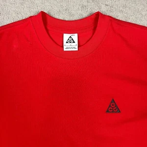 Nike ACG Shirt Womens Medium Red Short Sleeve Boxy Fit Heavyweight GORPCORE - Picture 1 of 11