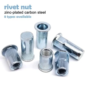 M3-M12 Insert Rivet Nut Nutsert Carbon Steel Flat Small Blind Head Semi-hexagon - Picture 1 of 14