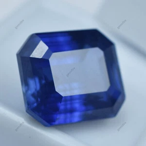 Piedra preciosa natural de 14,05 quilates genuina azul oscuro talla esmeralda CERTIFICADA - Imagen 1 de 6