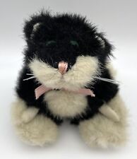 Vintage 1993 Boyds Bears Archive Series Black & White Cat w/ Pink Bow Plush