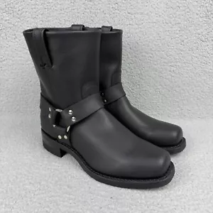 Frye Boots Mens 10 Shoe Black Harness 8R Engineer Leather 87400 Motorcycle Biker - Picture 1 of 11