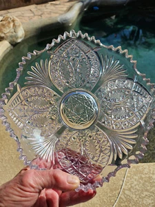 EAPG Bryce Higbee 1900 Madora Amatista Luz Malva Cuenco 9" Punta de Flecha En Ovalado - Imagen 1 de 18