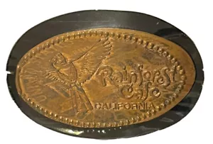 Moneda plana de coleccionista de centavo alargado Rain Forest Café California Parrot Bird 1964 - Imagen 1 de 9