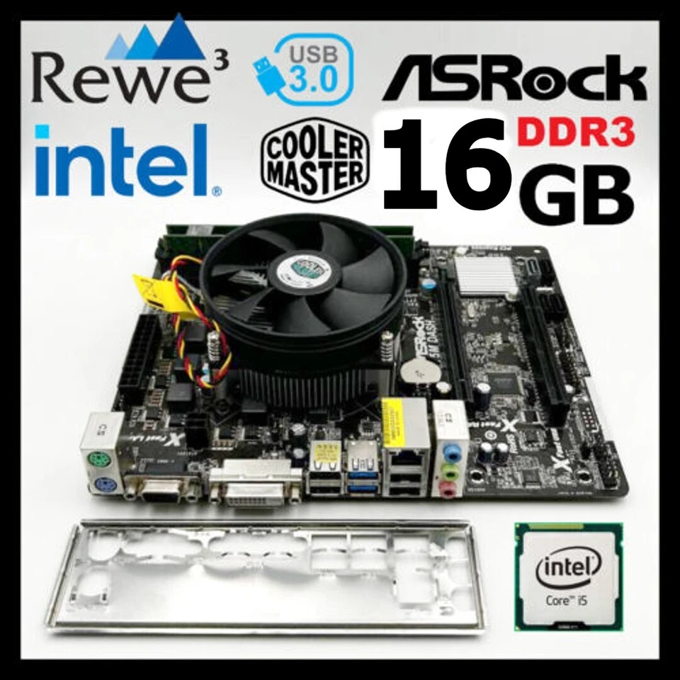 Kit Scheda Madre ASRock B75M-DASH + CPU i5-3470 + 16GB RAM DDR3 + Dissipatorre - Immagine 1 di 1
