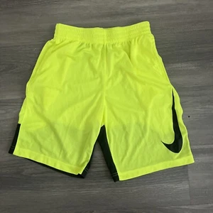 Nike Boy Youth Athletic Shorts Mesh Fabric Neon Yellow Size L Youth Polyester - Picture 1 of 6