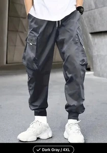 Dark Gray 4 XL= Size 48 Men's "New Version" Print Cargo Joggers Fashion Casual - Picture 1 of 6