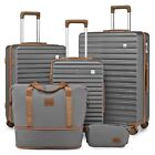 Ensemble de bagages imiono 3 pièces valise extensible à flanc de fer avec roue à filer...