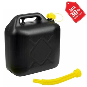 10L SCHWARZ KUNSTSTOFF KRAFTSTOFF KANISTER BENZIN DIESEL MIT AUSGUSS WASSER 10LITER - Bild 1 von 1
