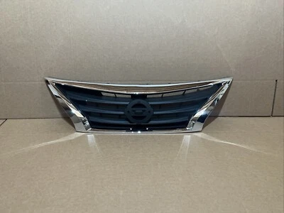 fits 2015-2019 NISSAN VERSA Front Bumper Upper Grille Black & Chrome NEW - Image 1 of 4