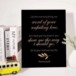 143:8 Let the Morning 40x50cm Stretched Inspiration Canvas Wall Art Print - Bild 1 von 3