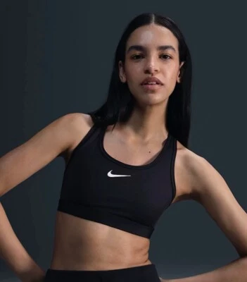 耐克文胸女式训练 Dri-Fit 黑色高支撑上衣 XS (548545 010) 全新 — 第 1/4 张图片