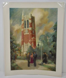 John S Coppin Print ~ Michigan State MSU Beaumont Tower RARE - Picture 1 of 8