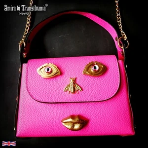 Bag Hand Handle Purse Luxury Fashion Elegant Handbag Iconic Italian Design Faces - Picture 1 of 24
