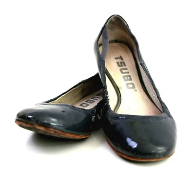 Tsubo DARK GRAY PATENT LEATHER FLAT BALLET SLIP ON SHOES Sz 7 US/38 - Image 1 of 4