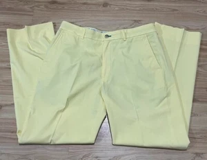 LILLY PULITZER PALM BEACH SOLID YELLOW MENS COTTON CASUAL PHIPPS PANTS SZ 34 - Picture 1 of 6