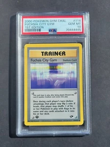 PSA 10 1. AUSGABE FUCHSIA CITY GYM 114/132 GYM CHALLENGE SET TRAINER - EDELSTEIN NEUWERTIG - Bild 1 von 2