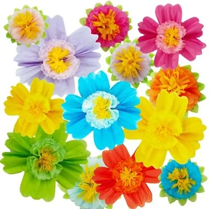 20" Giant Rainbow Tissue Paper Flowers Set Large Mexican Fiesta Party Flowers... - Picture 1 of 6