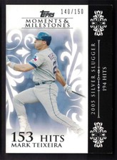 2008 Topps Moments & Milestones #123 Mark Teixeira 2005 Silver Slugger #'d/150
