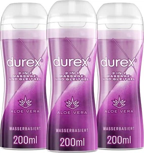 Durex Gleitgel Play 2in1 Massage Aloe Vera wasserbasiert 3 x 200ml - Bild 1 von 1