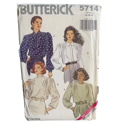 Butterick Misses Blouse Shirt Sewing Pattern Size 12 14 16 5714 - Uncut - Image 1 of 4