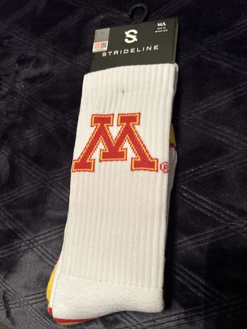 New Strideline NCAA University of Minnesota Premium Crew Socks M/L Cover