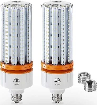 2 Pack 1000W Equivalent LED Corn Bulb 15000 Lumen 5000K Daylight White E26 E39 - Image 1 of 4