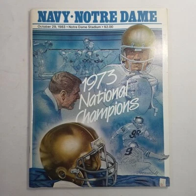 Vtg Notre Dame Football Program Oct 29 1983 Navy Jon Autry Neil Maune - Image 1 of 4