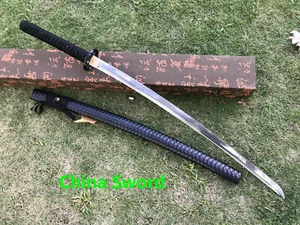 HANDMADE JAPANESE SAMURAI KATANA SWORD DAMASCUS FOLDED STEEL SHARP FULL TANG - Picture 1 of 10