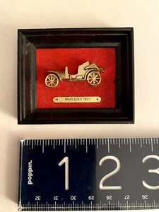 Casa delle bambole vintage miniatura auto d'epoca: Mercedes 1901 auto incorniciata opera d'arte - Foto 1 di 3