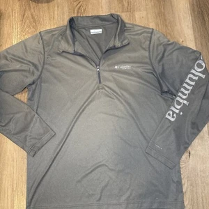 Pullover Columbia PFC Manga Larga Para Hombre Gris 1/4 Cremallera Talla LG - Imagen 1 de 11