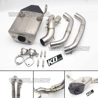 Silenciador de tubo delantero de cabezal sistema de escape completo para motocicleta Yamaha MT-07 FZ-07 Foto 1 de 4