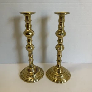 Antique Bronze Candle Sticks 11” Haunted Prop Set Of 2 Patina - Picture 1 of 14